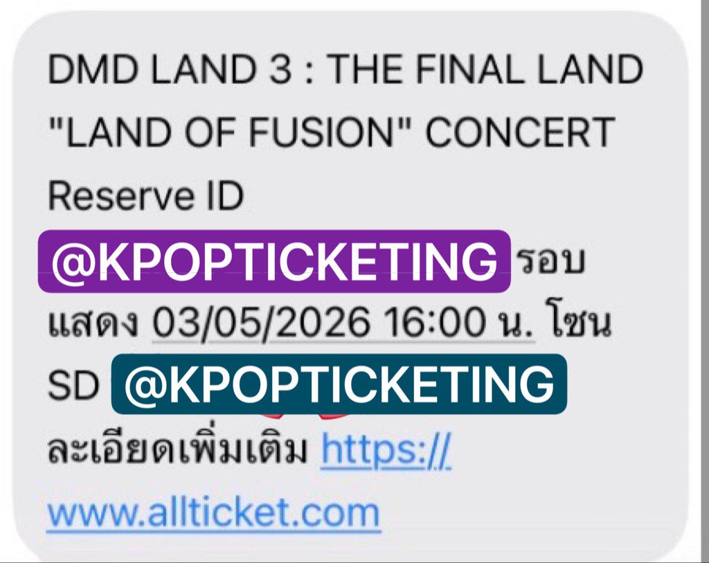 kpopticketing's tweet photo. WTS | For Sale  DMDLAND3 
⭕️ บัตร  วันอาทิตย์ 3พค , Day 2
⭕️ โซน SD Row C, 2ใบติด
⭕️ รวมสิทธิประโยชน์ทั้งหมดแล้ว
⭕️ การประชุมด้วยตนเอง OK
⭕️ PromptPay, Paynow, Wise, Paypal, Alipay, KakaoPay, LinePay, Cash
⭕️ สนใจ dm ka 
#DMDLAND3 https://t.co/Sp0pTcUw5w