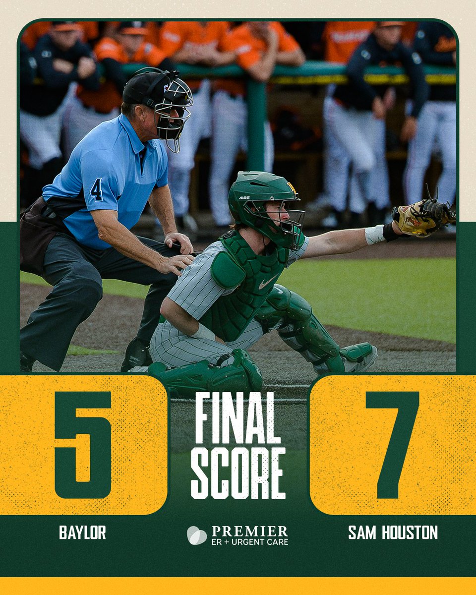BaylorBaseball's tweet image. Final from Huntsville

#SicEm 🐻⚾️ | #Together | @premiererplus