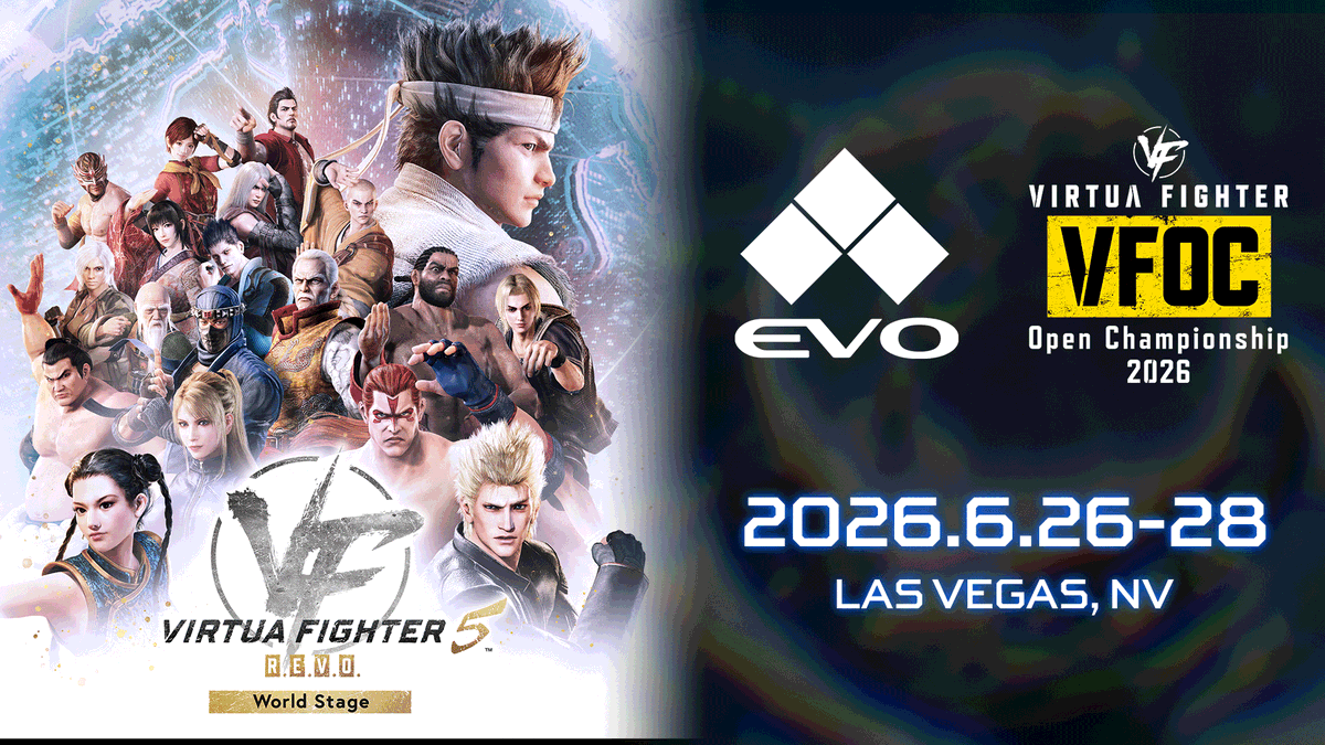 VF_SEGA's tweet photo. 🔥 #VFOC2026 – EVO Las Vegas 2026

Virtua Fighter is heading to the biggest fighting game event in the world! 🎮✨

Registration is now open for the Virtua Fighter 5 R.E.V.O. World Stage tournament at EVO 2026.

📅 June 26–28, 2026
📍 Las Vegas, NV
🏆 1 VF Special Event invite on the line

👉 Sign up here:
https://t.co/tV2O1rtama