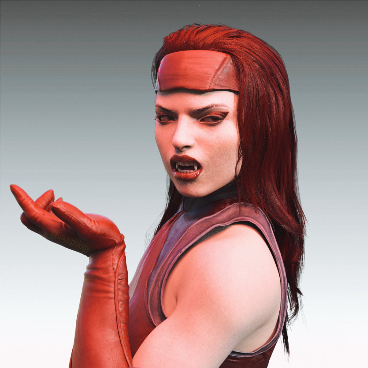 usoppenjoyer's tweet image. Skarlet in the MK1-Style MK2 skin #MortalKombat #MK1 #Skarlet #Daz3d #3dart
