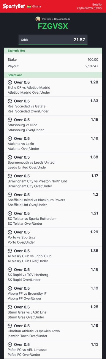 29_xhelo's tweet photo. 21+ ODDS ON TEAMS TO SCORE AT LEAST 1 GOAL

CODE - { FZGVSX } https://t.co/2SHnOL3Gtf