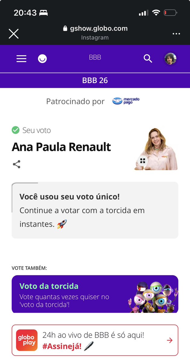 Votei na diva! 🙏🏽😘