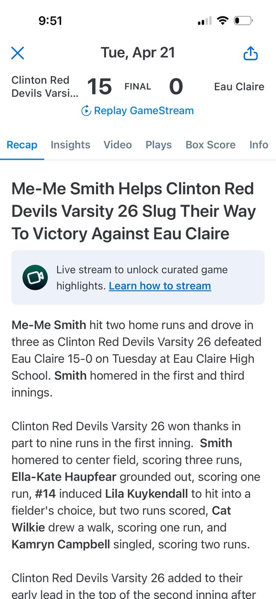 Memesmith27's tweet photo. My sophomore season is going great. My pitching is on fire and bat is still HOT!  Home Run 6-7-8-9- and 10.  @LadyBantams @CIURamsSoftball @FAMU_Softball @coach_rickyh @UGACoachTony @CoastRecruits @SBRRetweets @HawkinsChawkins @UpstateSoftball https://t.co/7WsWv1i7MJ