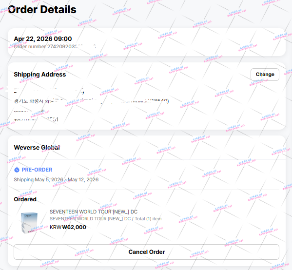 ♡ SEVENTEEN WORLD TOUR [NEW_] DC.

✅ กดของเรียบร้อยแล้วนะคะ เริ่มจัดส่งวันที่ 05/05 - 12/05

🚢 ส่งกลับเรือใช้เวลาประมาณ 20-30 วันหลังจากของถึงโกดังนะคะ

หากมีอัพเดทอะไรเพิ่มเติม ขออนุญาตใช้เทรดนี้ในการอัพเดทนะคะ ☺️

#everywonupdate