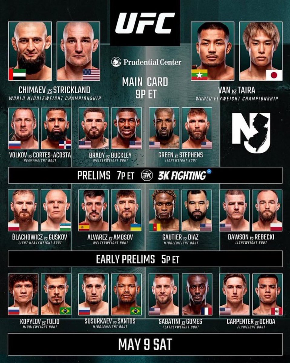 MMAUNCENSORED1's tweet image. Rate #UFC328 Fight Card from 1-10 🤔