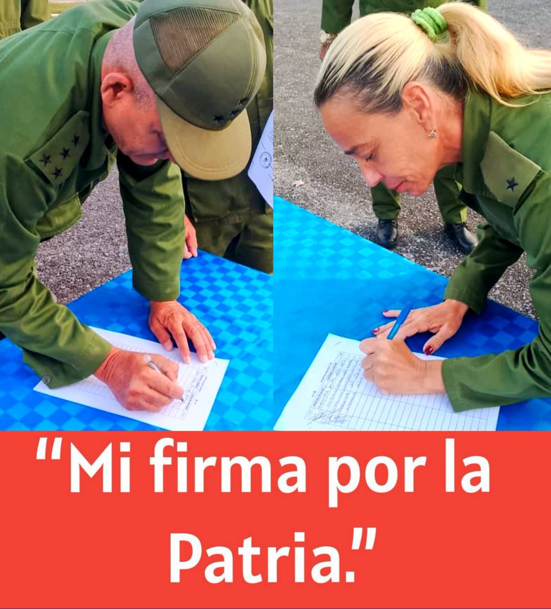 Frente a la amenaza imperial, los miembros de las FAR ratificamos con nuestra firma la disposición de defender la Patria como el más grande HONOR y DEBER supremo de cada cubano. #GirónVictorioso
#Cuba