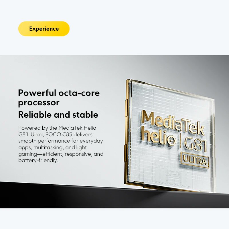 aliexpressbdeal's tweet image. 851 / 
BIG Promotion #11.11 #blackfriday #cybermonday !!!
Xiaomi POCO C85 Global Version Smartphone MediaTek Helio G81-Ultra 6.9" Dot Drop display 6000mAh 50MP dual Camera 33W NFC IP64

Purchase link: s.click.aliexpress.com/e/_c3D3ghs7

Make your order quickly or add