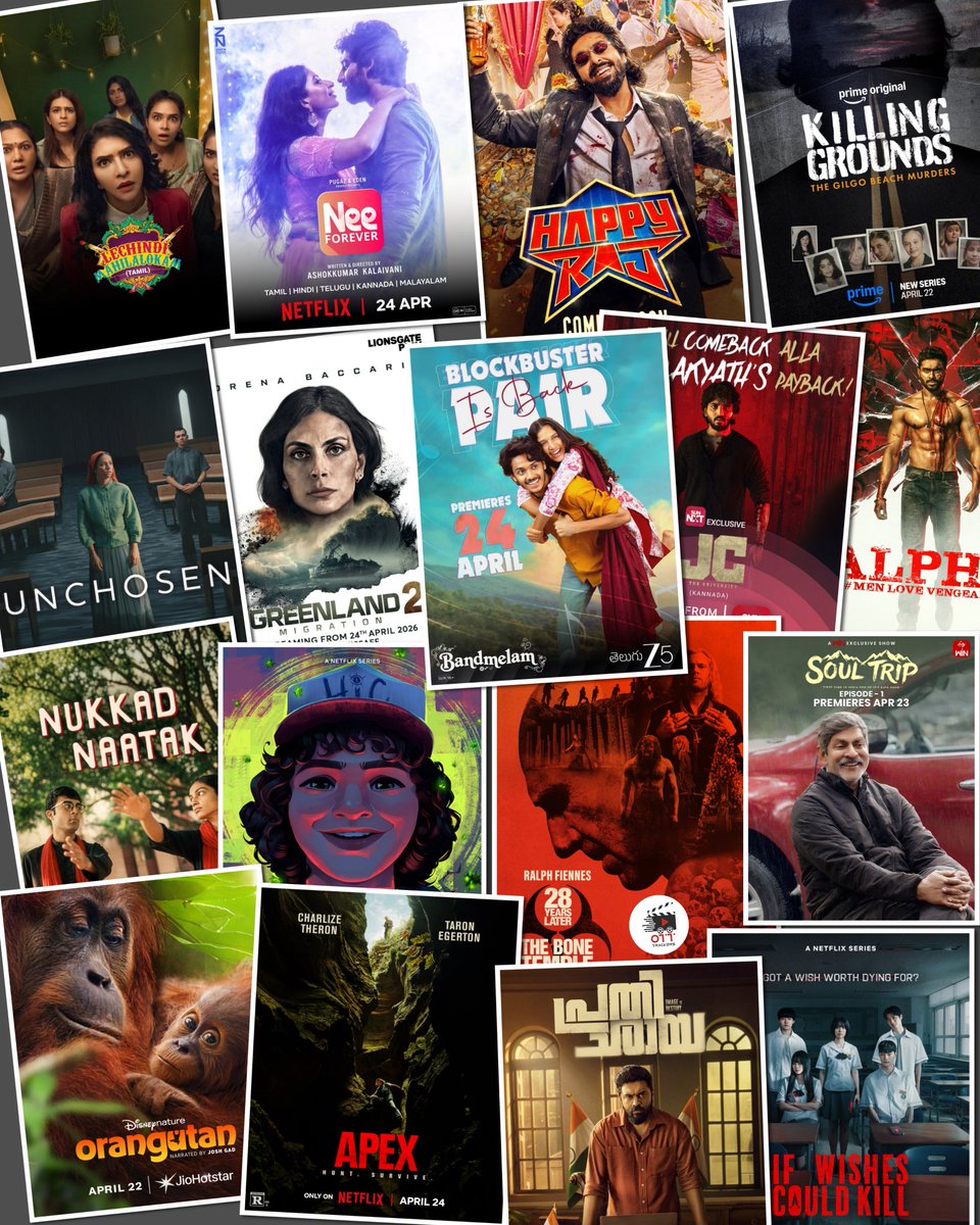 OTT_Trackers's tweet image. 𝐓𝐡𝐢𝐬 𝐖𝐞𝐞𝐤 𝐎𝐓𝐓 𝐑𝐞𝐥𝐞𝐚𝐬𝐞 🤩🍿

𝐍𝐨𝐰 𝐒𝐭𝐫𝐞𝐚𝐦𝐢𝐧𝐠
#LechindiMahilaLokam (Telugu, Tamil) - Sunnxt

#Alpha: Men Love Vengeance (Kannada, Telugu) - PrimeVideo 

#CoComelonLane : Season 7 (English) - Netflix 

#KillTonyMania (English) - Netflix 

#Unchosen