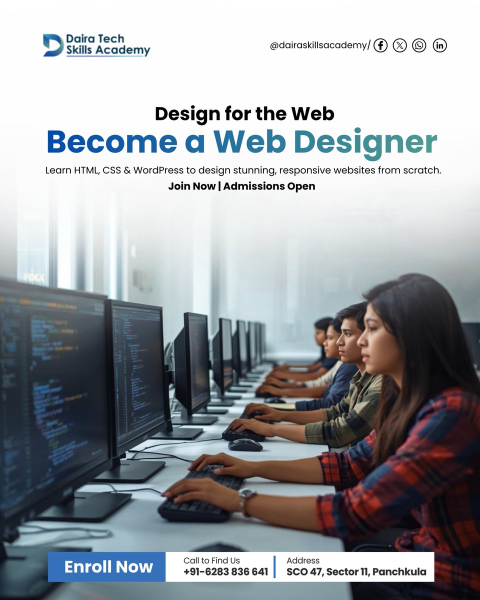 DairaTech's tweet image. Turn your creativity into a career 💻✨
Learn Web Design &amp;amp; Development and build websites that stand out!

#WebDesign #WebDevelopment #LearnCoding