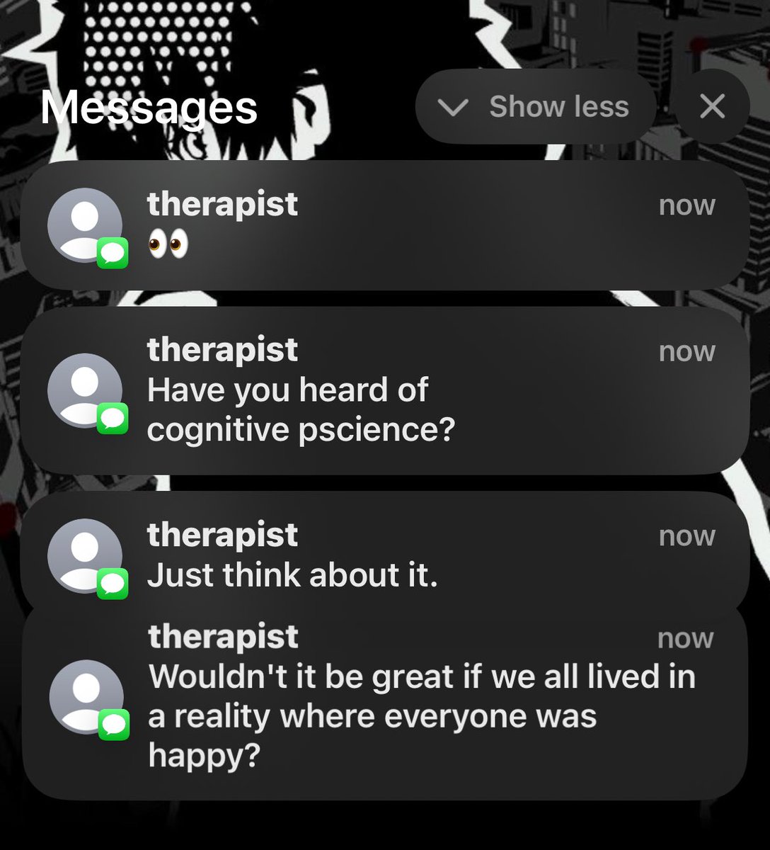 the fuck is my therapist on about 😭😭