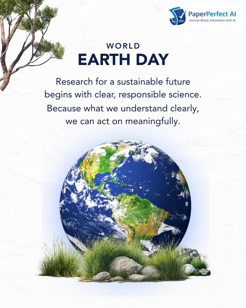 PaperPerfectAI's tweet photo. On Earth Day, clear and responsible scientific communication helps turn environmental research into real-world impact.

Clarity drives action.

#EarthDay #EnvironmentalResearch #ScientificCommunication https://t.co/utvKrNFI4T