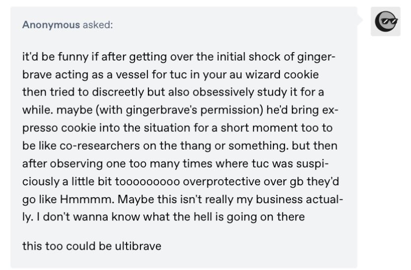altluck's tweet image. Observations (ultimate vessel au)
I got this inbox idea awhile ago, I just forgot to do it for so long, oop 
#ultimatevesselau #gingerbrave #wizardcookie #espressocookie #ultimatecookie