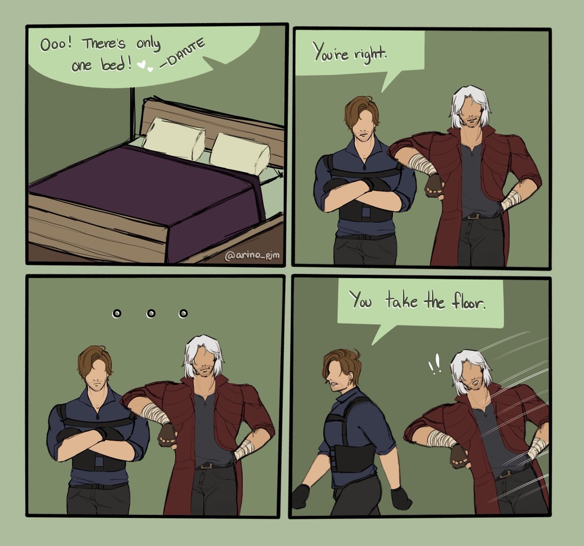 arino_pjm's tweet image. Had to draw that one meme with DanteLeon, enjoy 😌✨ #danteleon #dante #leon #dmc #re9