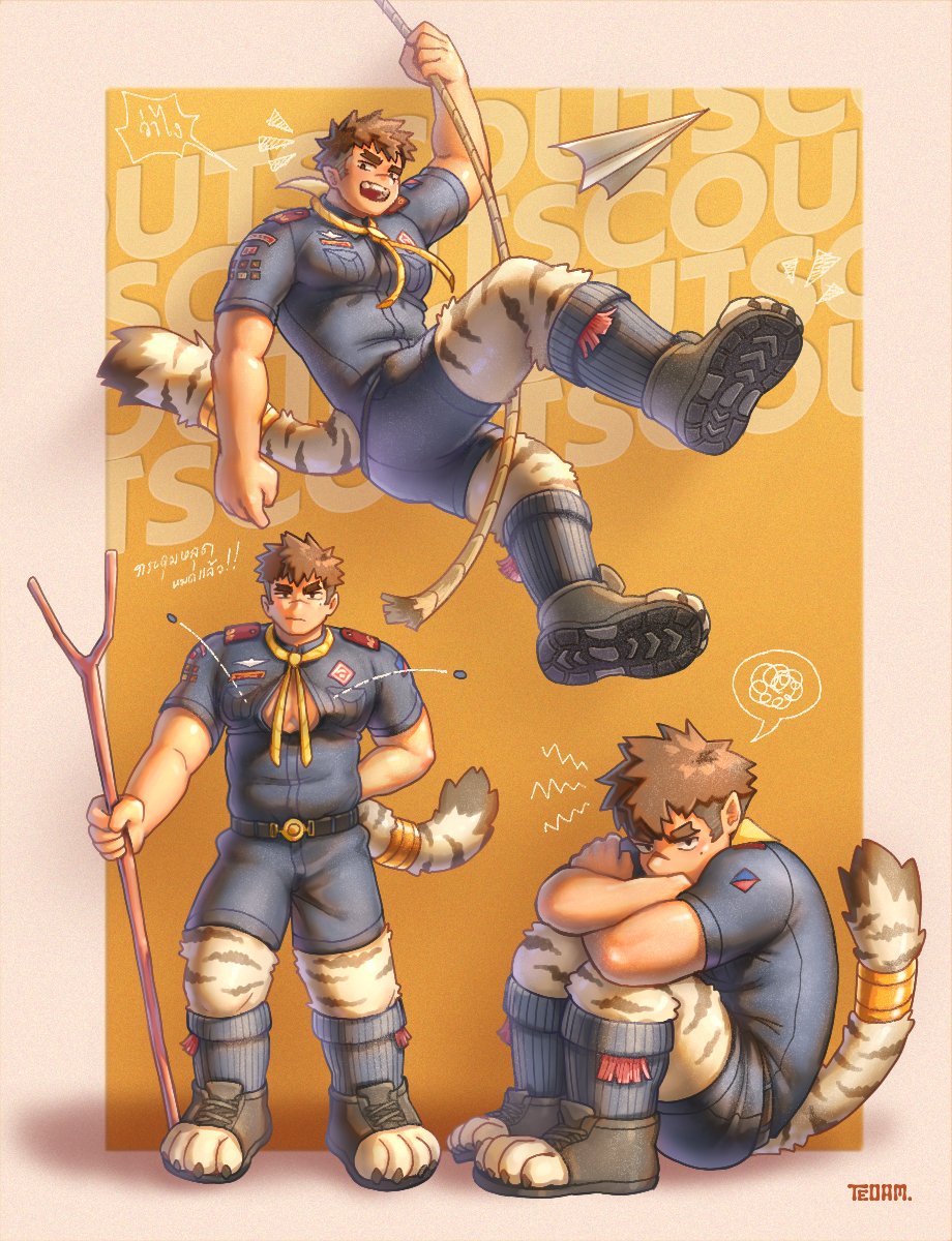 te_oam's tweet photo. Scout Taikor🐯🧡

โดนชวนไปเล่นแบบงงๆ555 
ทำออกมาแล้วสรุป...ก็โอเคนะเนี้ย

Special challenge #YourOutfitMyOC
Outfit from @korstudio 

#Te_oam #よその子の服をうちの子に https://t.co/ou1LPhvjym