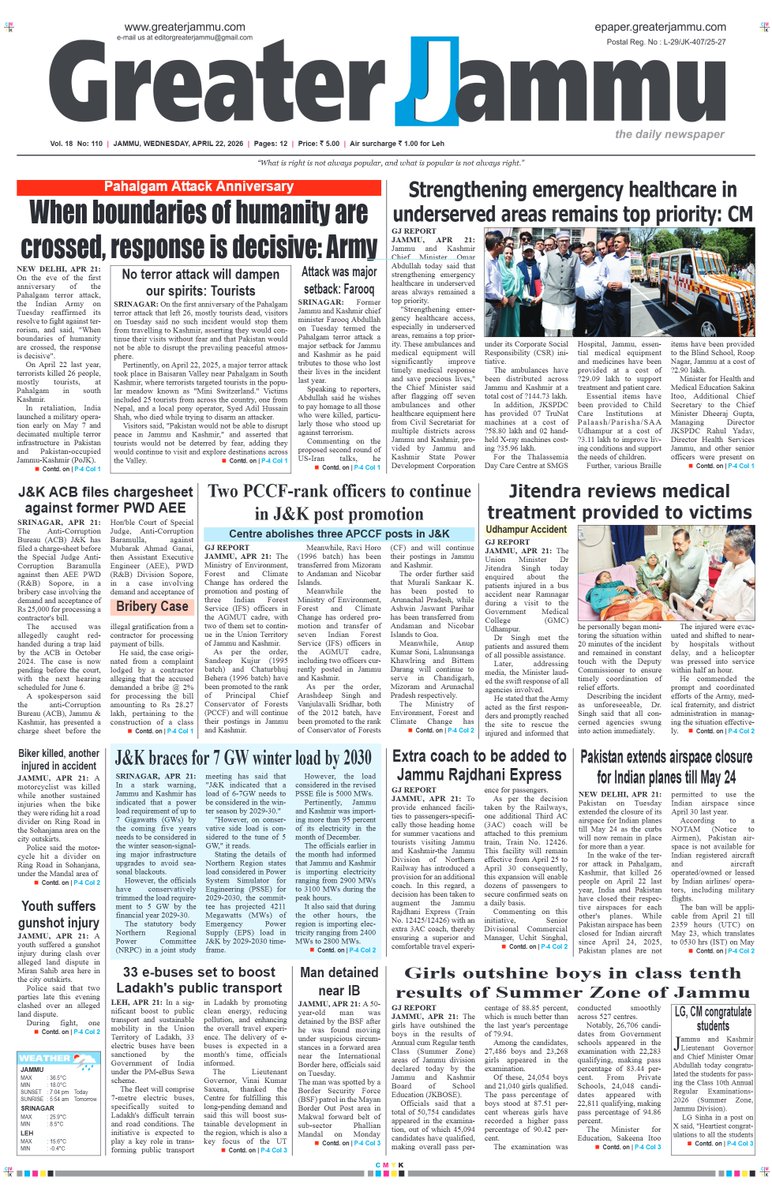 greater_jammu's tweet image. epaper.greaterjammu.com/epaper/edition…

@JmuKmrPolice @IndianArmyAdgpi @narendramodi @PMOIndia @HMOIndia @OfficeOfLGJandK @PIB_India @Manojsinhabjp

#greaterjammu