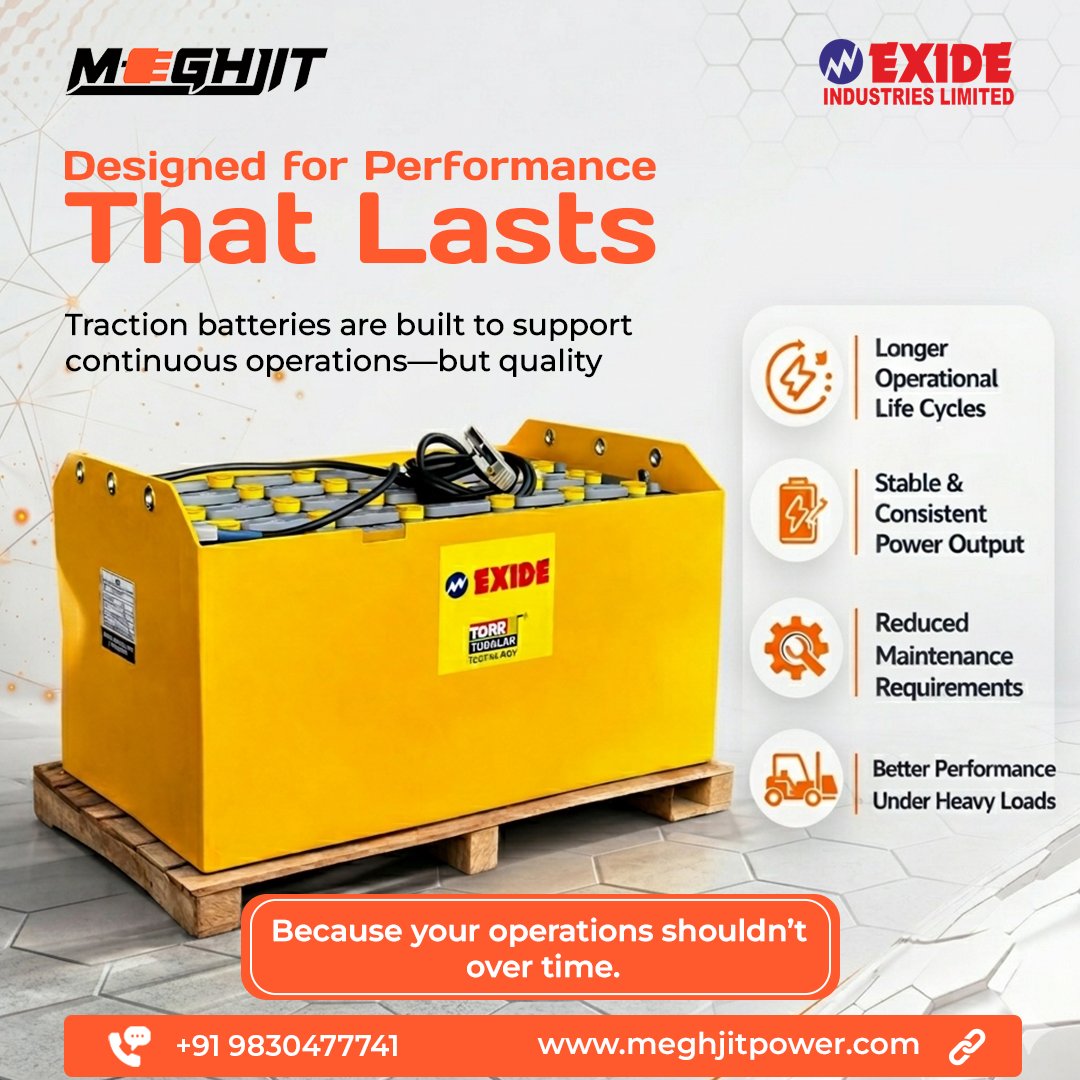 MeghjitPower's tweet image. 👉 Connect with us to explore the right solution for your operations
📞 +91 9830477741
🌐 meghjitpower.com 
.
.
#TractionBatteries #Batteries #Exide #Battery