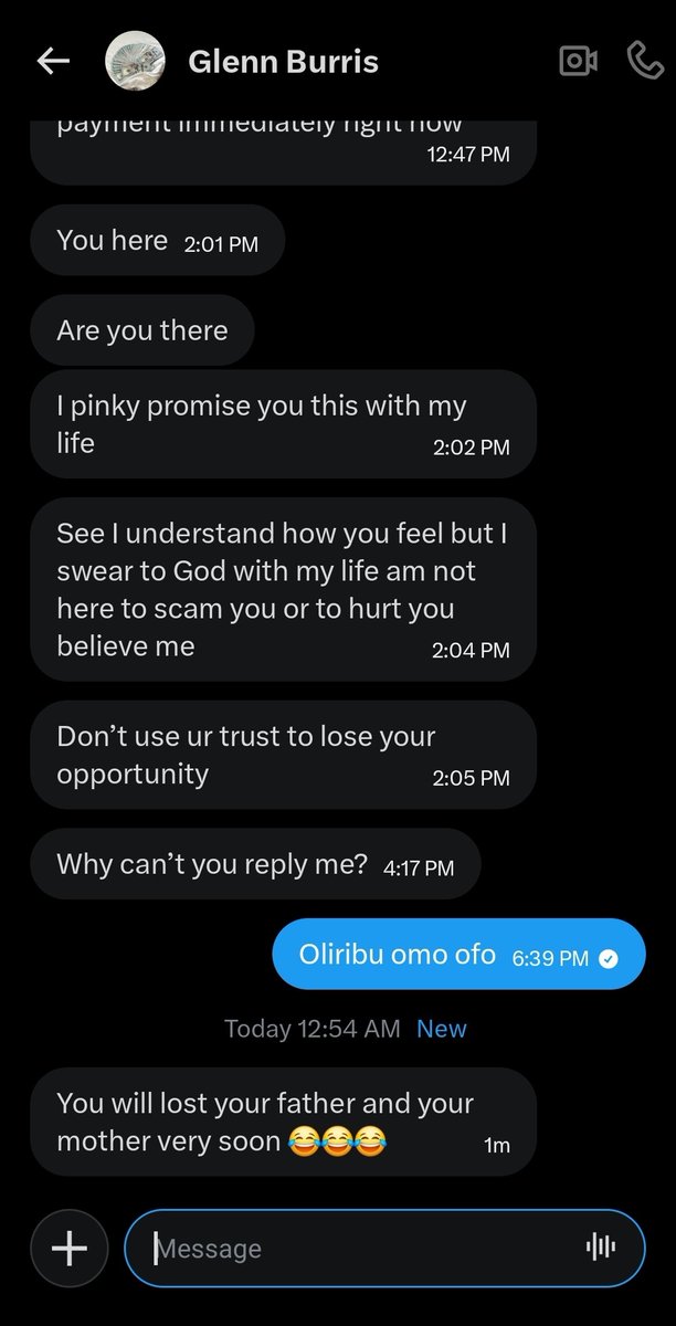 YouPayBray's tweet photo. The secret code that makes scammers drop the act lol https://t.co/YH5cKabO8n