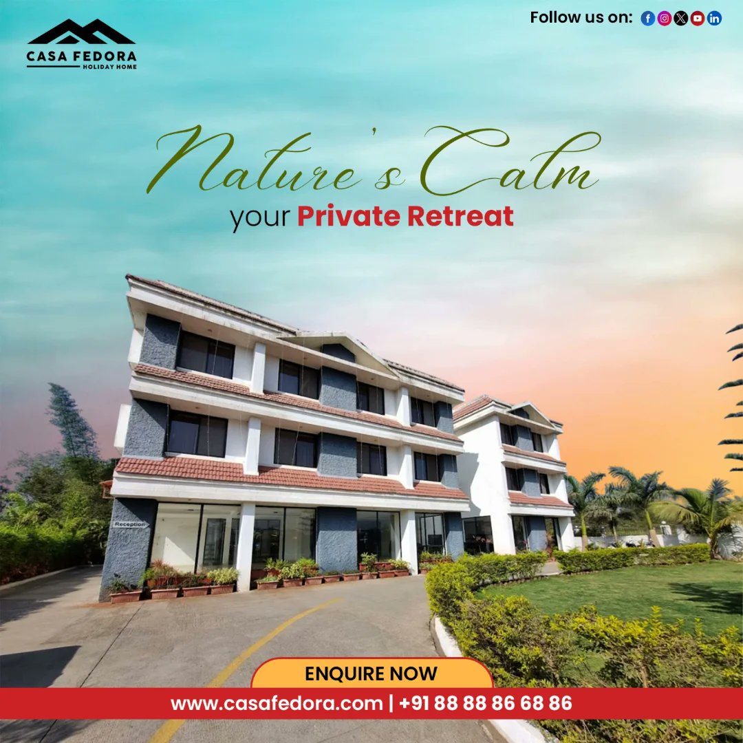 CasaFedora54303's tweet image. Nature calms, and Casa Fedora is your perfect private retreat to unwind and recharge.
.
#casafedora #lonavala #resortlife #naturestay #mountainretreat #luxurystay #weekendgetaway #peacefulstay #holidaymood #travelgram #relaxandunwind #travelmoments
