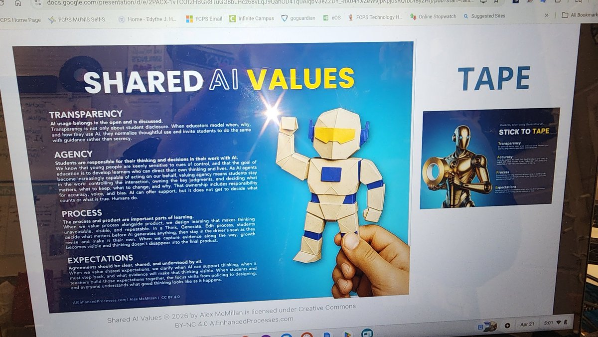 MarieDeener's tweet photo. Looking at the benefits of transparency today with Lisa Nydick. Love the AI assessment scale and plan to use next week. @KEDC1 @edtechwithlisa @KEDCGrants @@kedc_epic https://t.co/3f288e7Crt