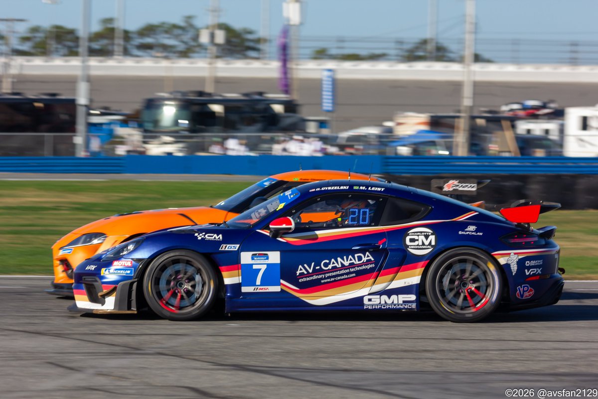 avsfan2129's tweet photo. GS Porsche Cayman and Toyota Supra racing into the West Horseshoe #Rolex24 #IMSA https://t.co/y2d7wDiVcF