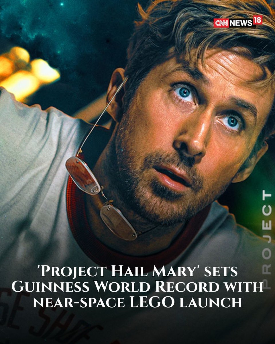 CNNnews18's tweet image. 'Project Hail Mary' sets Guinness World Record with near-space LEGO launch

#hollywood #guinnessworldrecord #space #projecthailmary #ryangoslin
