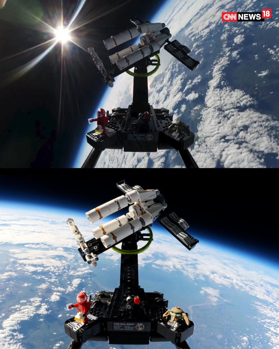 CNNnews18's tweet image. 'Project Hail Mary' sets Guinness World Record with near-space LEGO launch

#hollywood #guinnessworldrecord #space #projecthailmary #ryangoslin