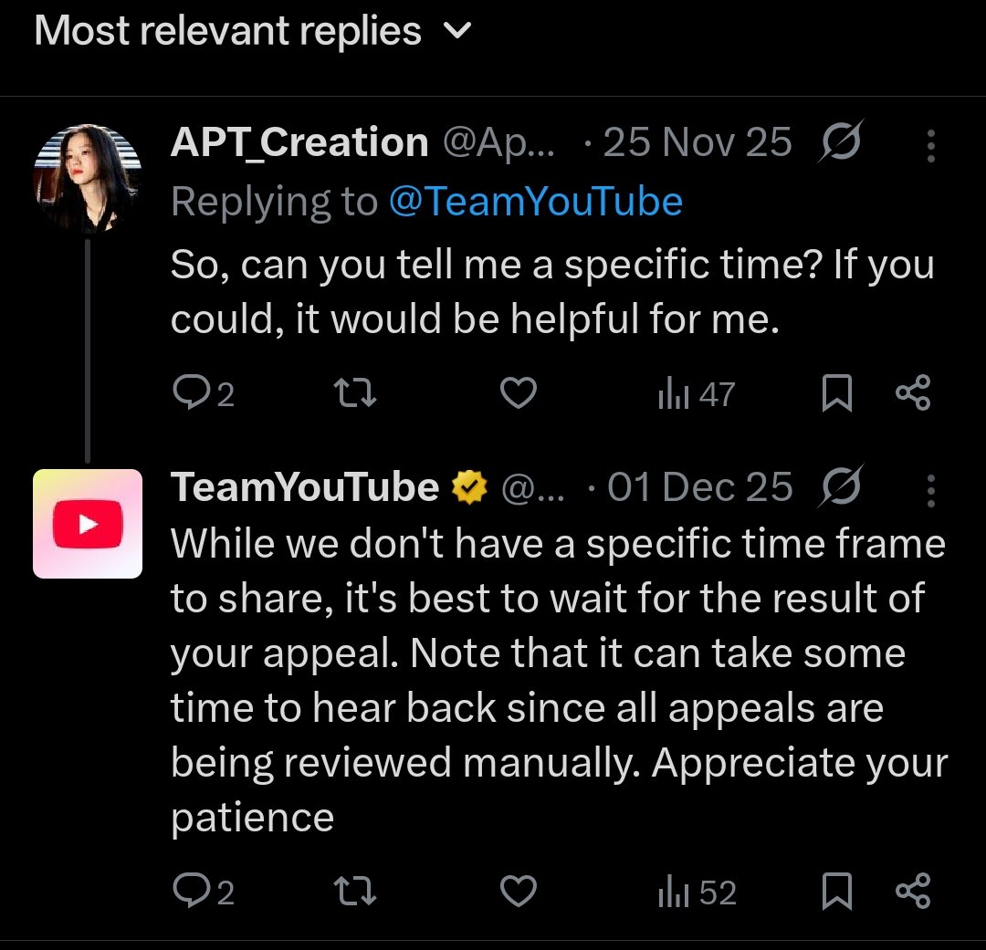 AptCreatio52713's tweet photo. Dear @TeamYouTube It has been 5 months , but I still haven't received any email from YouTube regarding my channel's appeal. Please, Team YouTube, give me an update.
Channel link ; https://t.co/AUsLg5rIvM https://t.co/zjI50n8OLT