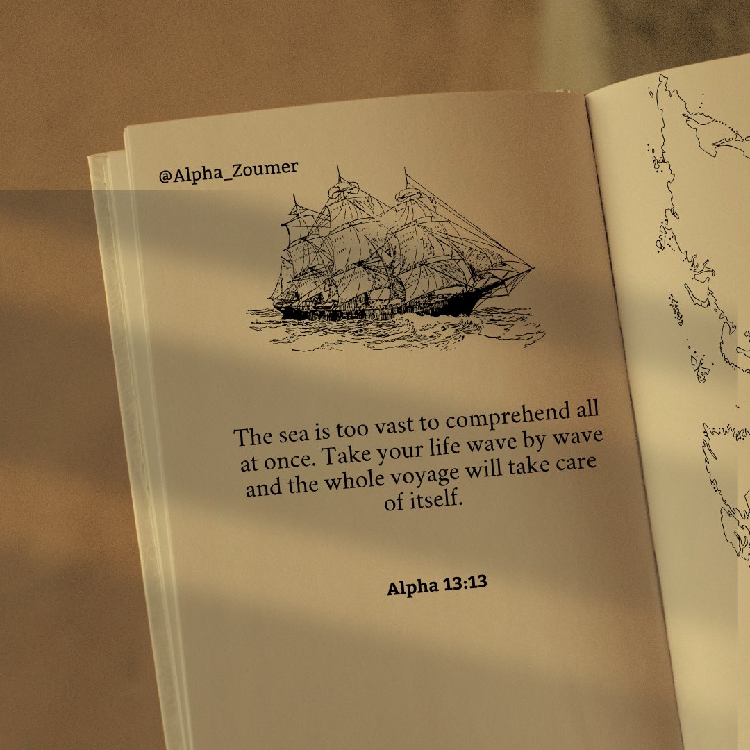 I've seen men paralyzed by the weight of futures they hadn't yet sailed. 
Treasure is found one island at a time. 
Live the same way.🎗️