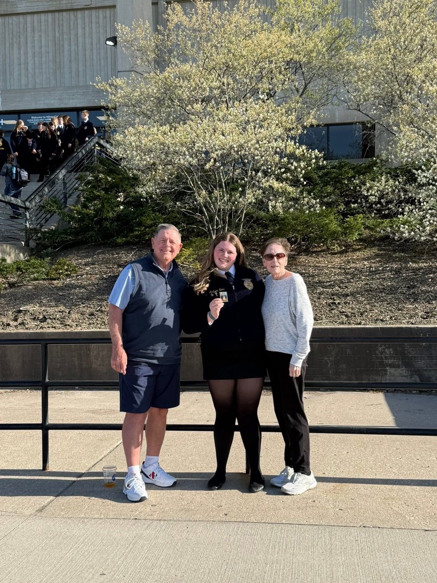 JeremyHora's tweet photo. Today my daughter earned her FFA Iowa degree. Very proud of all her hard work she has put into her FFA chapter. Thank you @hora_jerry for driving to Ames to support your granddaughter. https://t.co/PjLs3KEnPQ