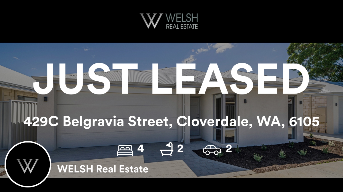 🛌 4 🛀 2 🚘 2
📍 429C Belgravia Street, Cloverdale, WA, 6105

Our latest leased rental on RateMyAgent

rma.reviews/fg0v34ntqlbv

...
#ratemyagent #realestate #WELSH_Real_Estate