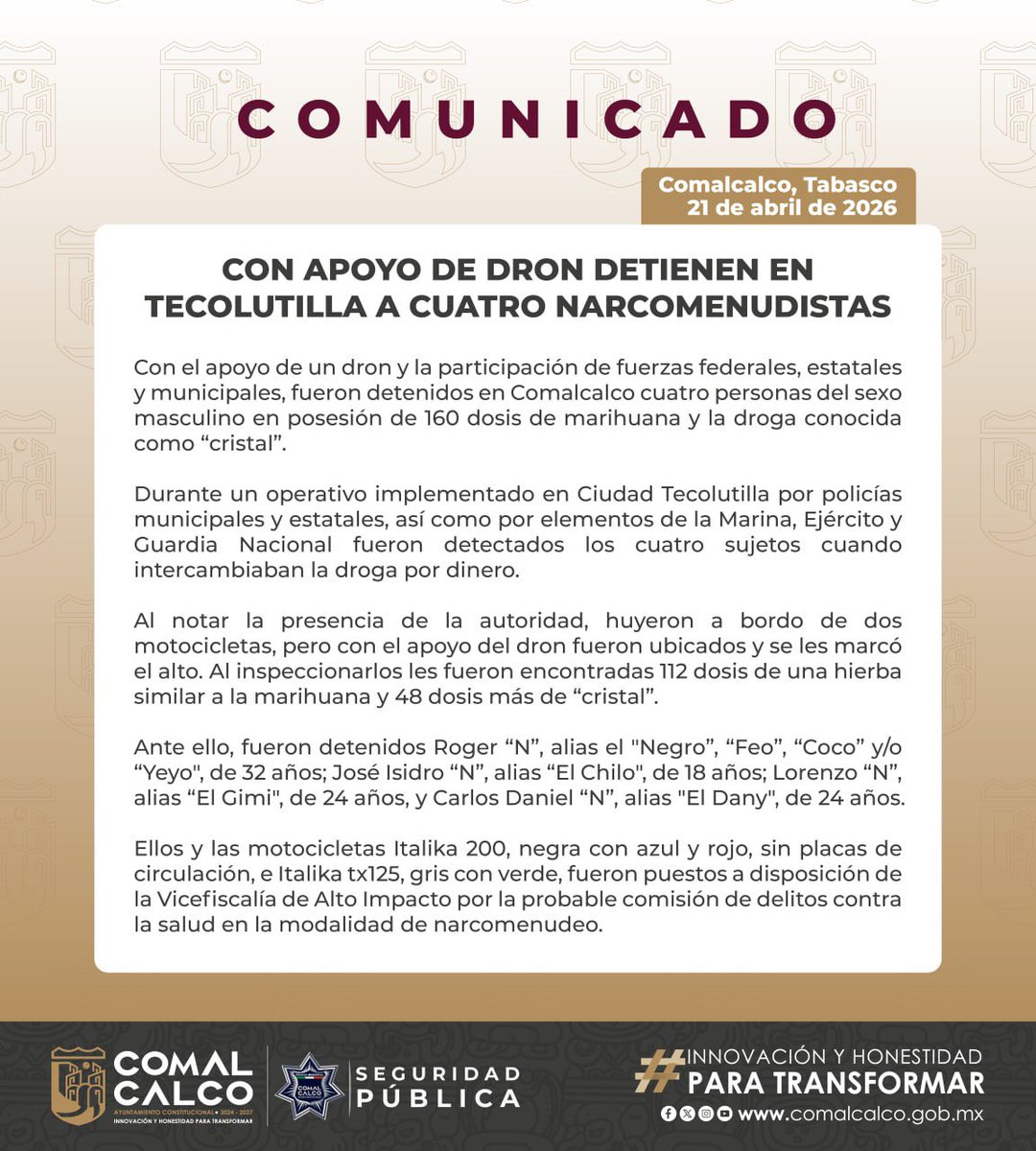 Ayuntamiento Constitucional de Comalcalco tweet media