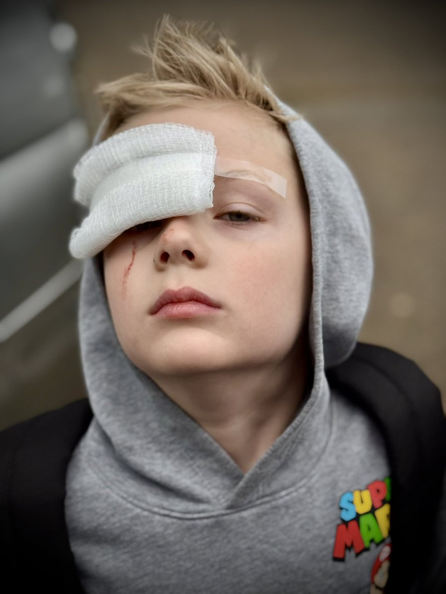 JimmyBible's tweet image. I’m just trying to pick out paint samples at the Home Depot and this boy gon’ go and fall off the big toy at school. #dadlife