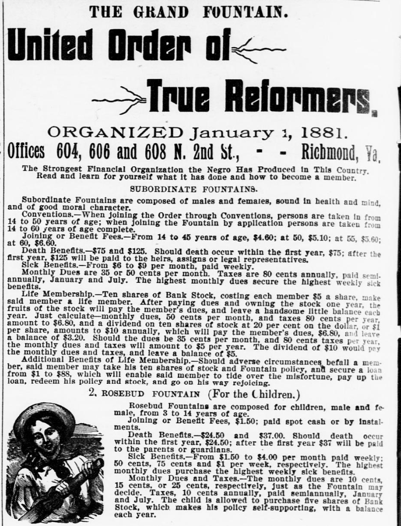 HotepDoobs's tweet photo. "The Strongest Financial Organization the Negro Has Produced in This Country."

The UOTR provided banking, loans, and insurance for members of their organization. People ages 3 to 65 were eligible.

*Multiply prices by 40 to adjust for inflation.

📰 1900. #HotepHistories https://t.co/LknCGS6sW4