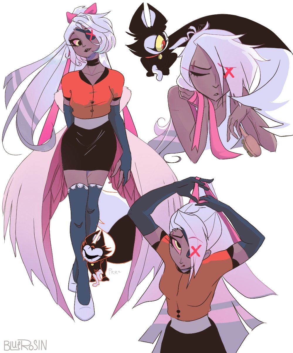 I just know it should be hell to style all that hair, but I'm absolutely in love with Vaggi's ponytail and I hope she keeps it next season

#HazbinHotel #HazbinHotelVaggie