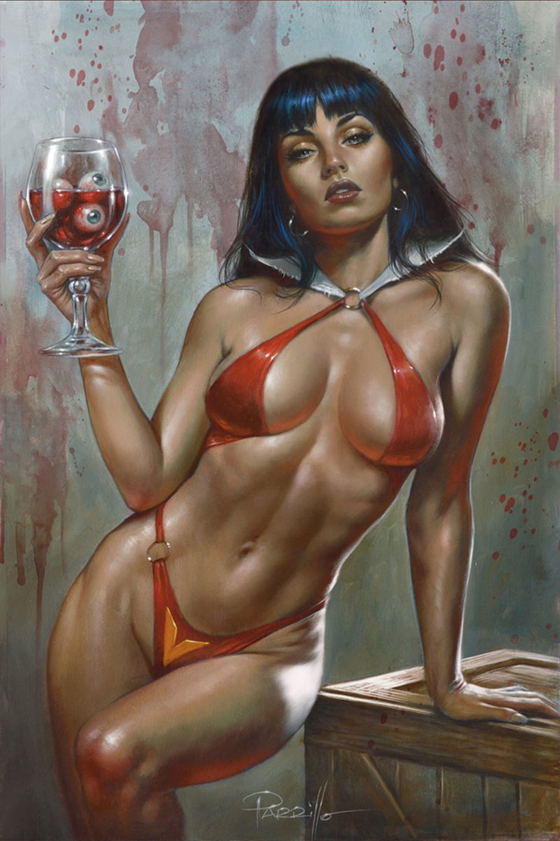 cimerians's tweet image. Vampirella v8 #2 cover by Lucio Parrillo (2026)
#horrorart #comics