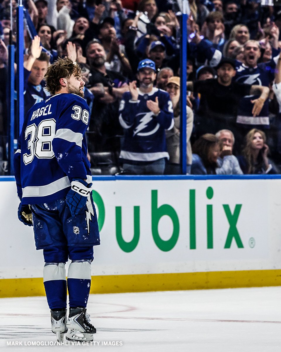 Brandon Hagel can do it ALL 🔥

Hagel is the first player in Tampa Bay Lightning history with a Gordie Howe hat trick (goal, assist, fighting major) in a Stanley Cup playoff game.