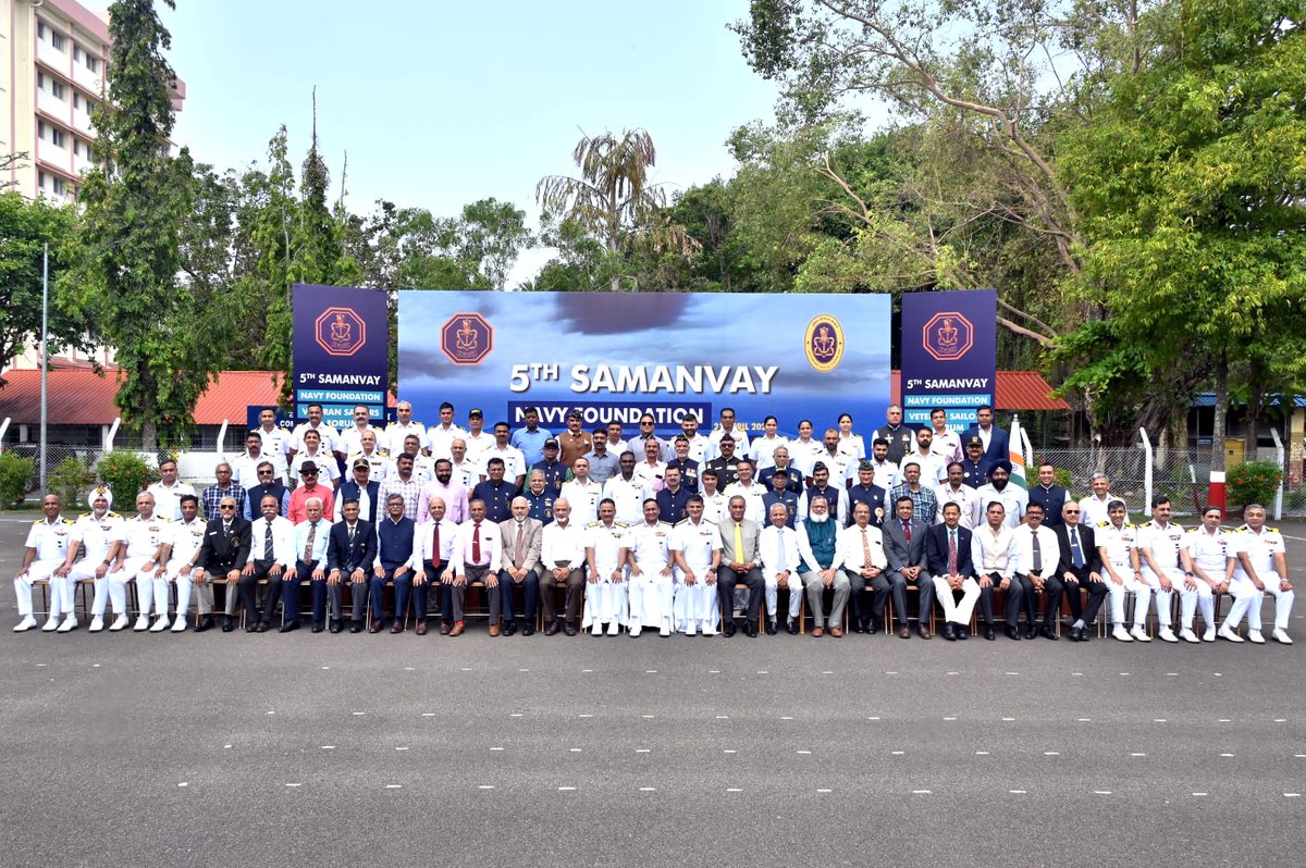 NAVYESM's tweet photo. VAdm CR Praveen Nair, AVSM, NM, Controller of Personnel Services, presided over the 5th 'Samanvay Meeting ' on #21 Apr 26 at Naval Base, Kochi. https://t.co/fkWvb6VBKa