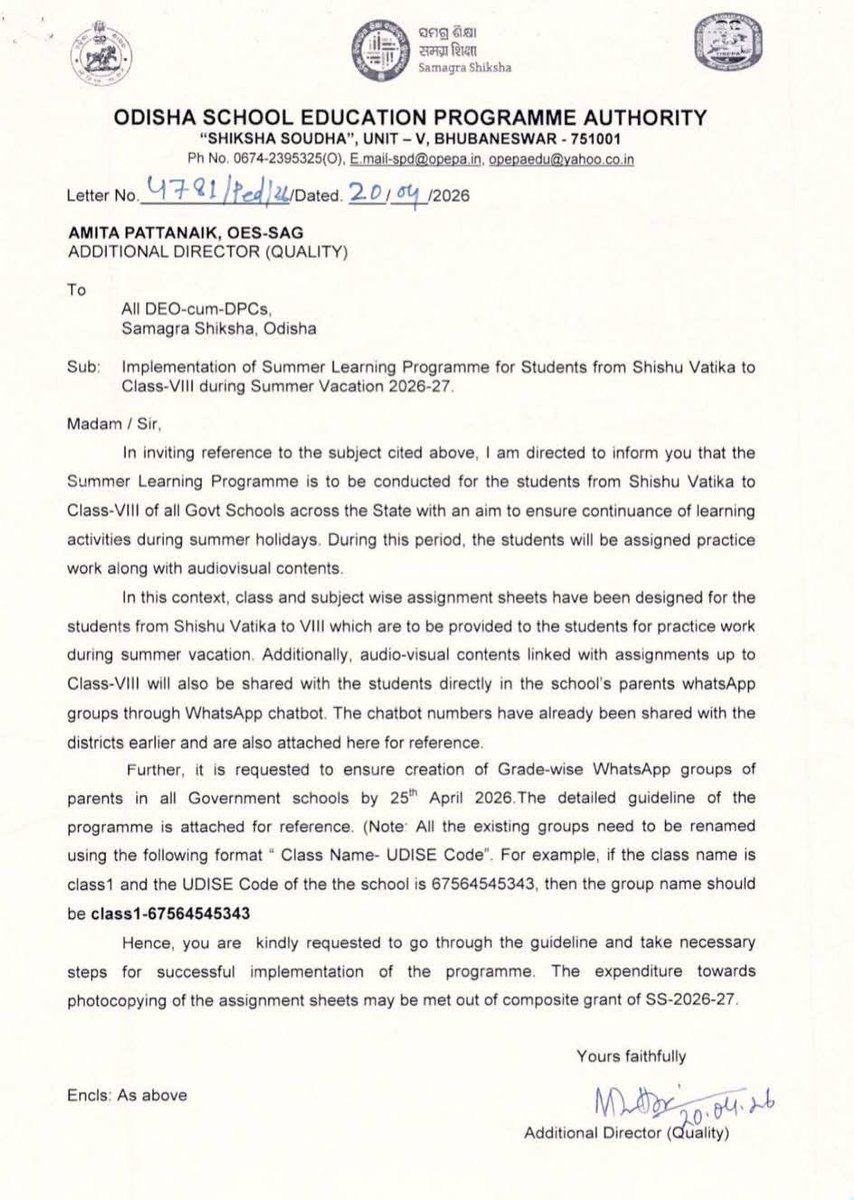 industryodishaa's tweet image. #Breaking | Odisha launches Summer Learning Programme 🧵

• For students from Shishu Vatika to Class VIII • Assignments + audio-visual learning • WhatsApp groups for parents

Aim: ensure learning continuity. ✅

@SMEOdisha @BBSRBuzz 

#Odisha #SummerLearning