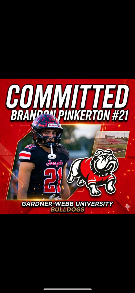 Bpink1621's tweet photo. After a lot of thoughts prayers and a good conversation with @CoachK__Mac I am blessed to say that I am continuing my football career at the university of Gardner Webb as a pwo!!!
@Coach__Russ @Cavalier_FB https://t.co/eqR2ibMFTz