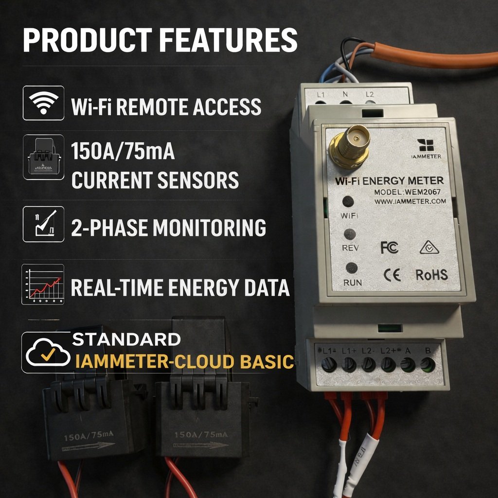 DeviceBit's tweet photo. Discover the IAMMETER WEM2067, your solution for dual-phase energy monitoring and home solar applications. Pre-order now at a special price of USD 75! Shipping starts in May 2026.

Check it out: https://t.co/voXq5M7BJK

#SolarEnergy #EnergyMonitoring https://t.co/Xz56HUnXlp