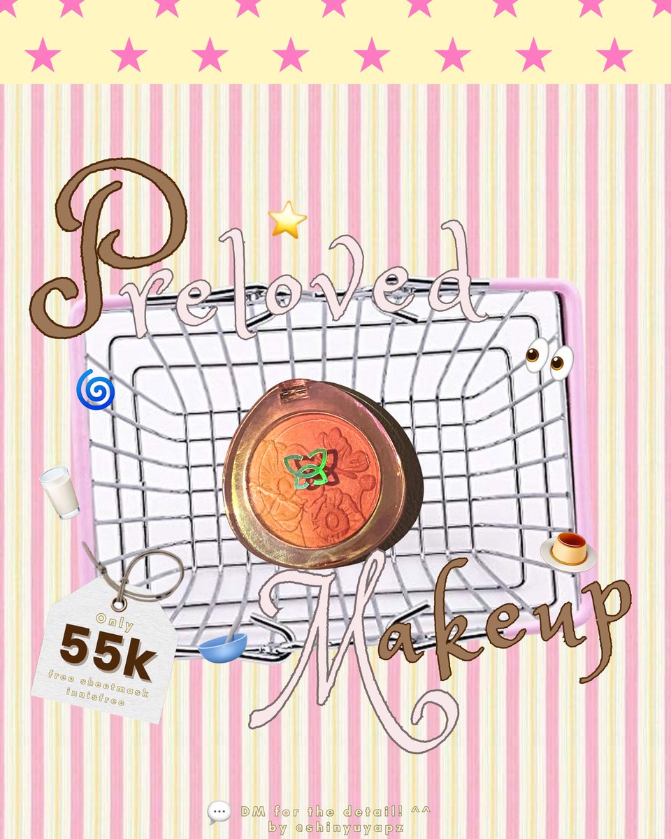 shinyuyapz's tweet image. #️⃣WTS🪽[ONLY 55K]
★ MOP Powder Blush — 02. Papillon
—————— ⭐️
— preloved makeup 🧤🛋️
kinda brand 🆕, dipakai 1x (try on) ;D
+ masih ada box
🍧price :: [55k] 
★ free sheetmask innisfree
—————— ⭐️
dom 🏡 Yogyakarta
🛒🌐 co di oren
[ #wts #wtb #makeup #preloved ]