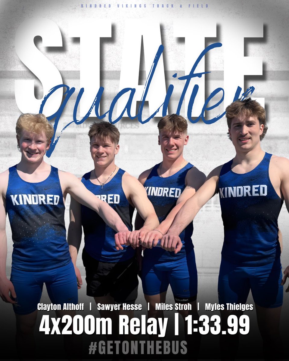 khstrackfield1's tweet image. 💥STATE QUALIFIER💥
🥉3rd PLACE 🥉

We switched up two legs of the Boys 4x200m Relay and still ran over one second under the SQ standard! Great job guys! 🙌🏻

🏆 4x200m Relay
🥉 Clayton, Sawyer, Miles, Myles
⏰ 1:33.99

#getonthebus