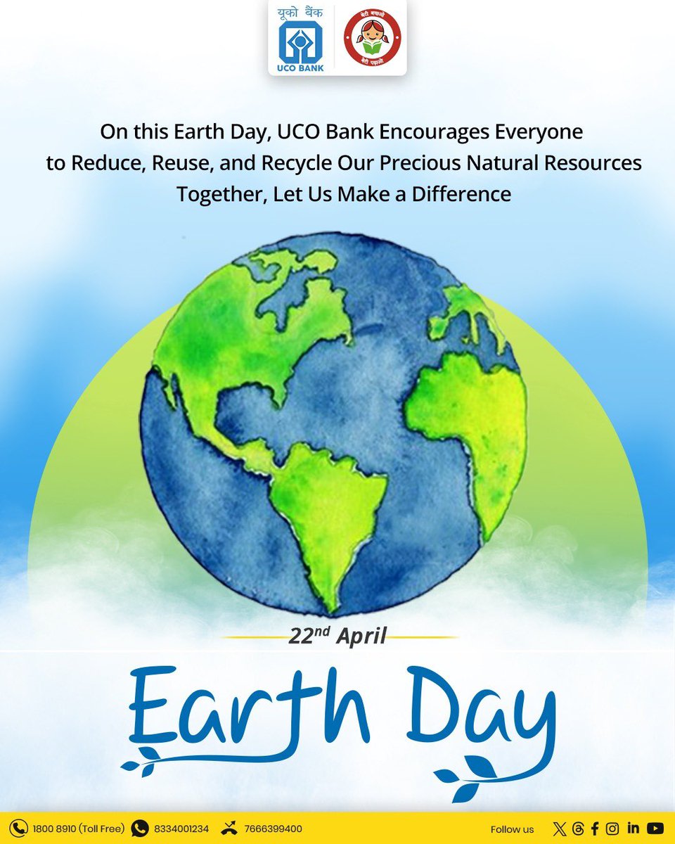 UCOBankOfficial's tweet image. Celebrate Earth Day 🌍

Small steps today, big impact tomorrow 💚
Let’s reduce, reuse &amp;amp; recycle for a greener future.

#EarthDay #GoGreen #SustainableLiving #ReduceReuseRecycle #MakeADifference