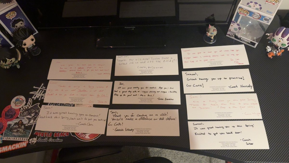 SamuelBryc82535's tweet photo. Appreciate the @DavidsonFB staff for the hand written letters! Great coaching staff and great program all around, can’t wait to be back! @Coach_Thakkar @CoachKasabian @Coach_Wright7 @CoachKKennedy @CoachQSuber @CoachWoody2 @CoachPMcGowan @DSGBCoachCam @CoachLukeJenks @Coach__McCarty @coachwebb804 @CoachJSharon @RHSBears_FB