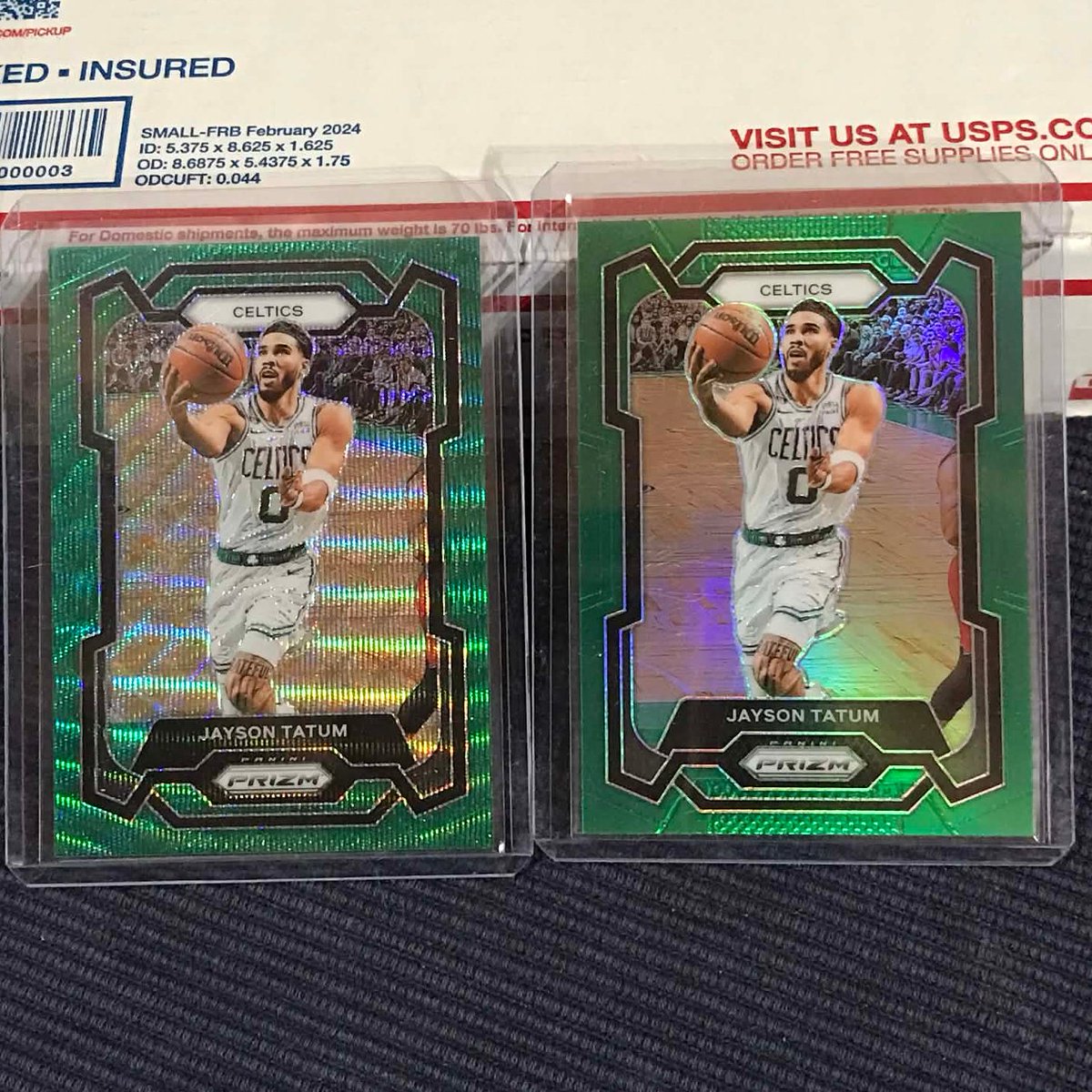 WhitticusCards's tweet photo. Jayson Tatum 2023-24 @PaniniAmerica Prizm 🏀 Green Prizms @celtics @NBA
#TheHobby #WhoDoYouCollect #TheHobbyFamily #BeAWhittness #GreenIsGood #BostonCeltics #DifferentHere #Celtics https://t.co/PyykY88w9J