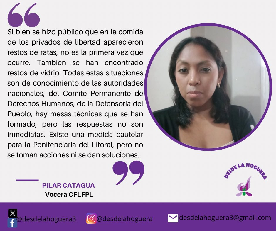 DesdeLaHoguera3's tweet photo. Sobre la calidad de la comida que reciben los #privadosdelibertad en las #cárcelesecuador hablamos con una de las voceras de los familiares. https://t.co/qHlcwPhfKm
