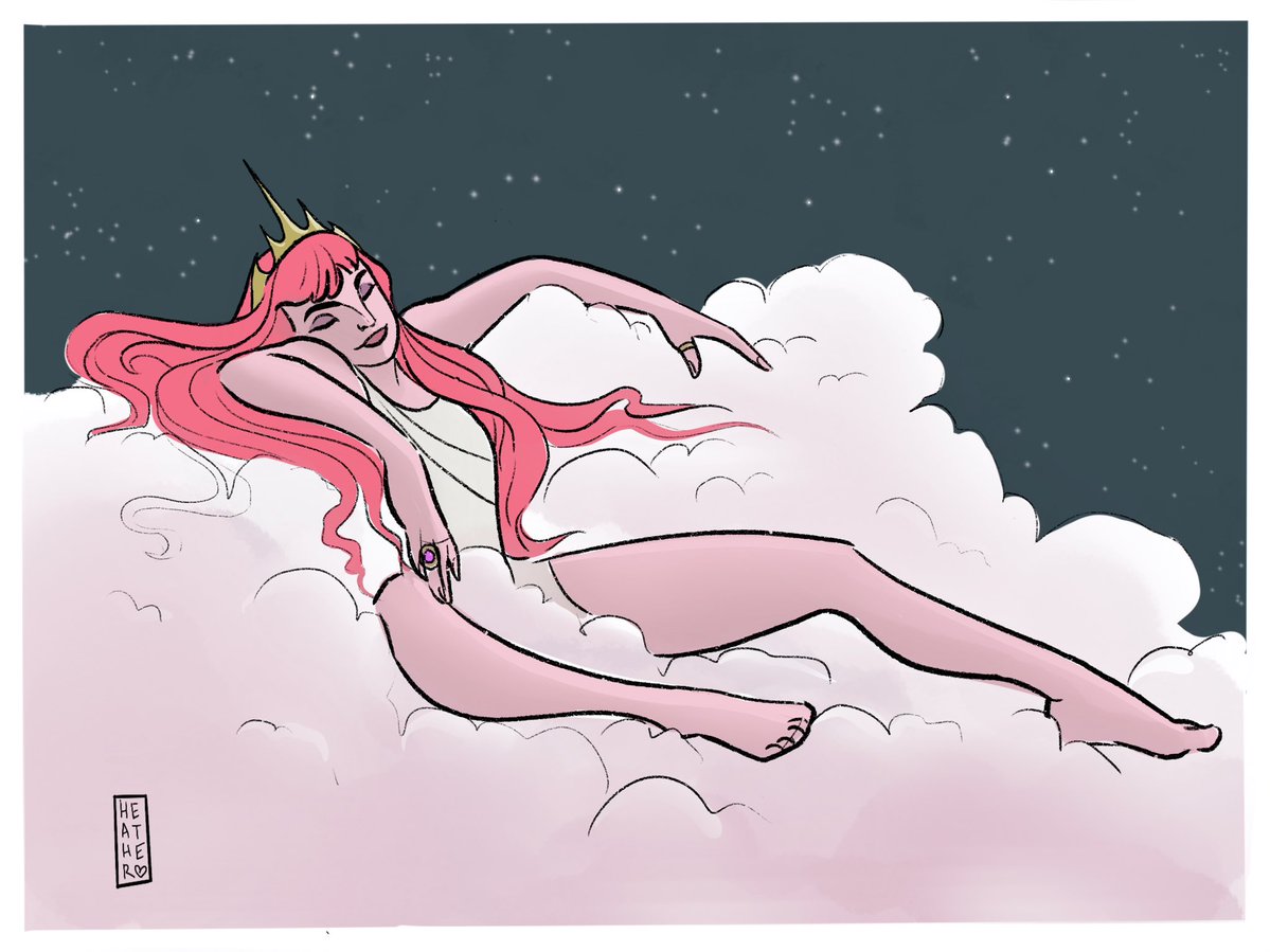 HLedbetter_Art's tweet image. I saw a prompt for a "repost your art" challenge and was inspired to create some new drawings. The prompt was “cloud”. 
#artist #clouds #goddess