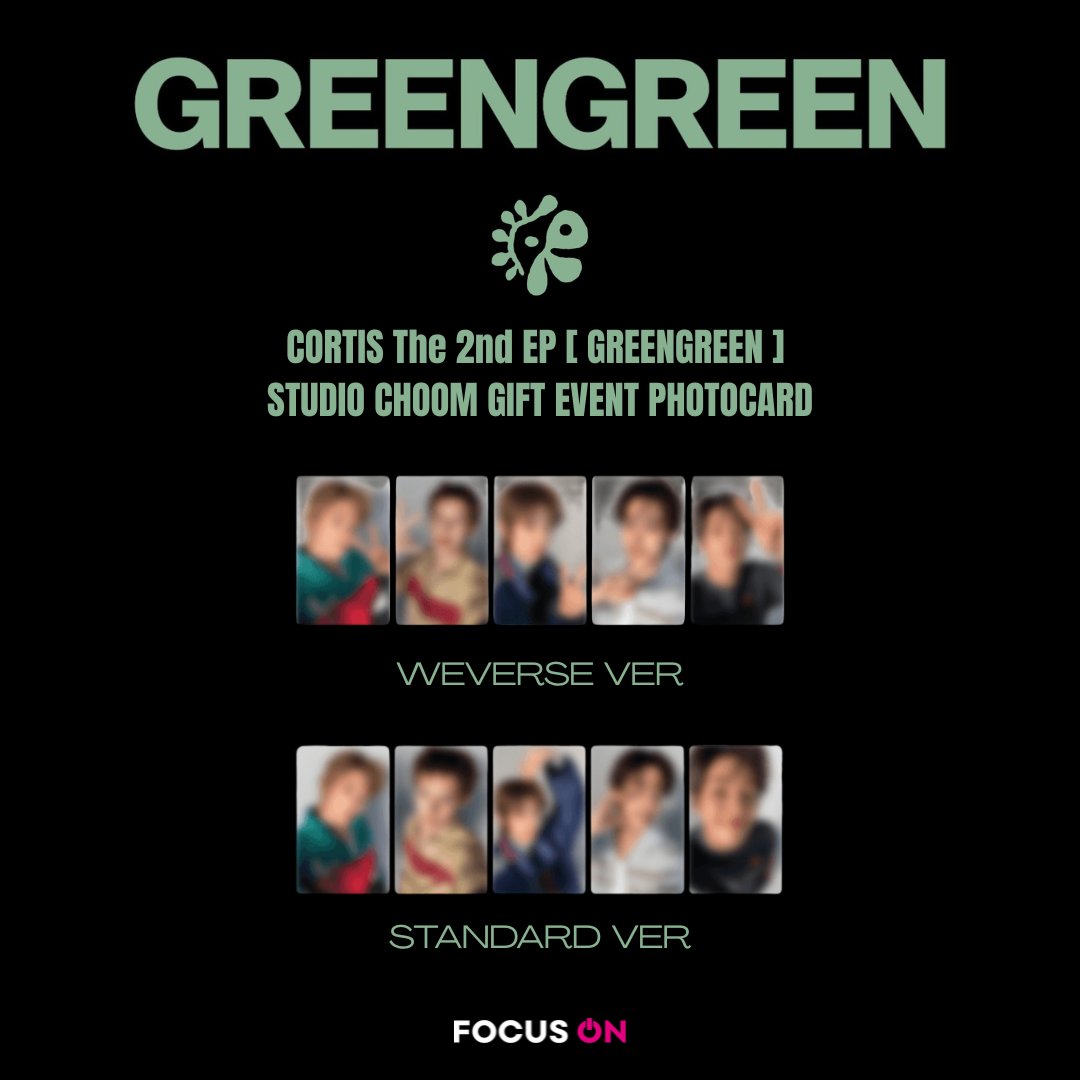 FocusON_kor's tweet photo. ✦⋆｡˚ ｡⋆⸜ 📣予約販売📣  ⸝ ⋆ ˚｡˚ ⋆✦

🩷 #CORTIS The 2nd EP 『 GREENGREEN 』

🎁 STUDIO CHOOM 特典公開済み！
➤ WEVERSE / STANDARD

すべてのご注文を丁寧に対応し、迅速にお届けいたします💨ご予約お待ちしております/ᐠ ˶˃ᆺ˂˶マ☆

🔗 Qoo10 注文リンク： 
👉 WEVERSE : https://t.co/PD14u2KMED
👉 STANDARD : https://t.co/Uyt1hvX7yZ 

#CORTIS #코르티스 #コルティス #MARTIN #JAMES #JUHOON #SEONGHYEON #KEONHO #GREENGREEN #CORTIS_GREENGREEN #CORTIS_REDRED #CORTIS_YOUNGCREATORCREW #マーティン #趙雨凡 #ジェームス #ジュフン #ソンヒョン #ゴンホ