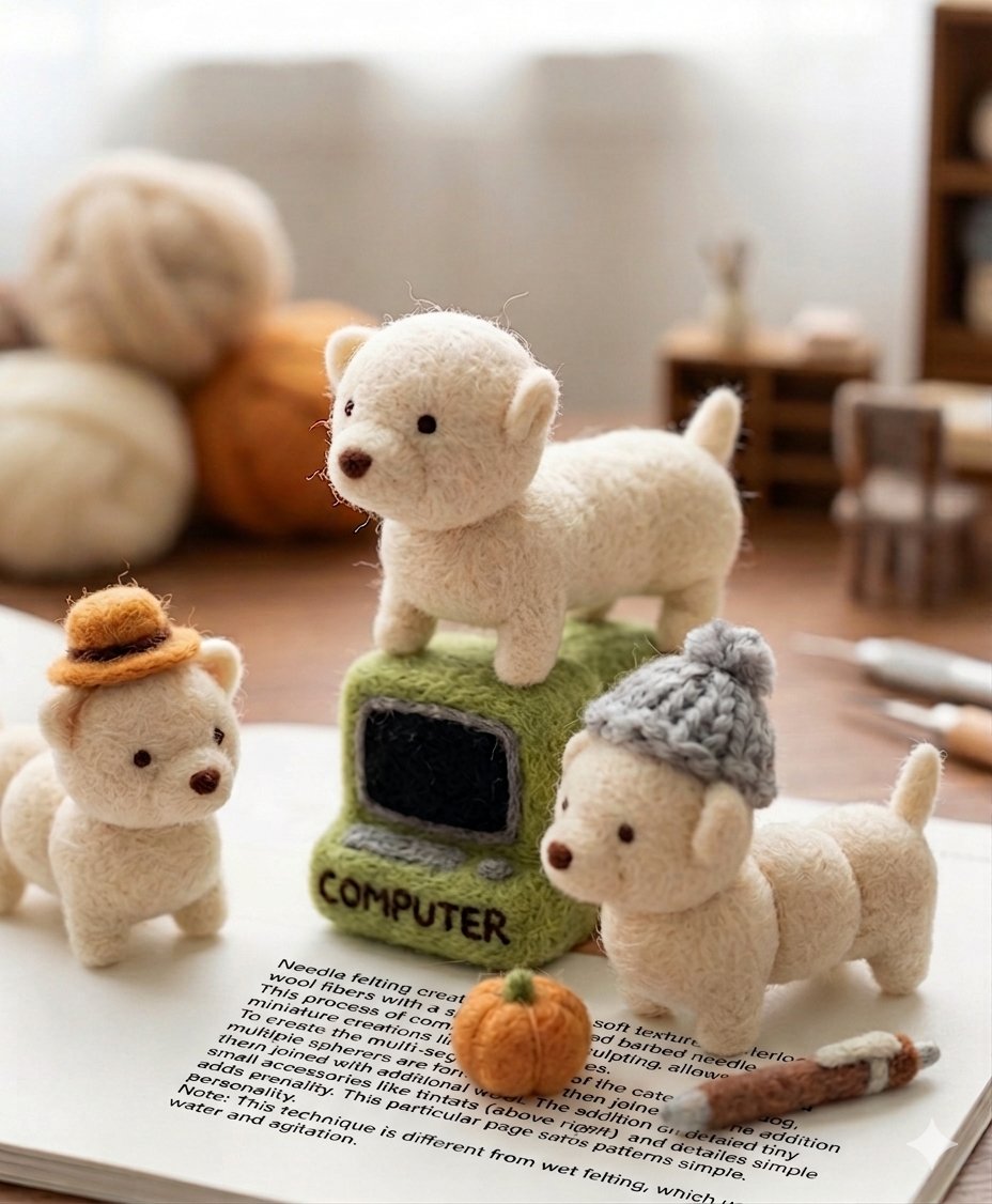 Render_Ready's tweet image. Data shows a 100% treat shortage. This is paws-itively urgent! #needlefelting #miniature #OfficeLife #kawaii #handmade