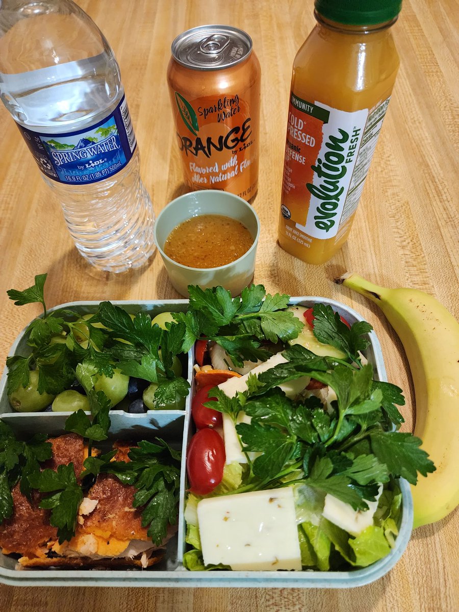 EveLkCuisine's tweet image. Bon appetit lunch for  my baby girl for work.A treat from your mama. Healthy and delicious  lunch. #gardensalad #orangejuice #lettuceandtomatoes #herbs #salmon #italiandressing #banana #blueberries  #grapes #herbstoppings #eatinghealthy #enjoymamalunch #evelyneauthenticcuisine .